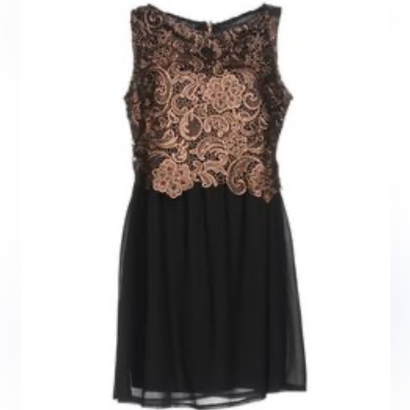 Angeleye London black dress with rose gold overlay& exposed back zipper Size S - Picture 5 of 17